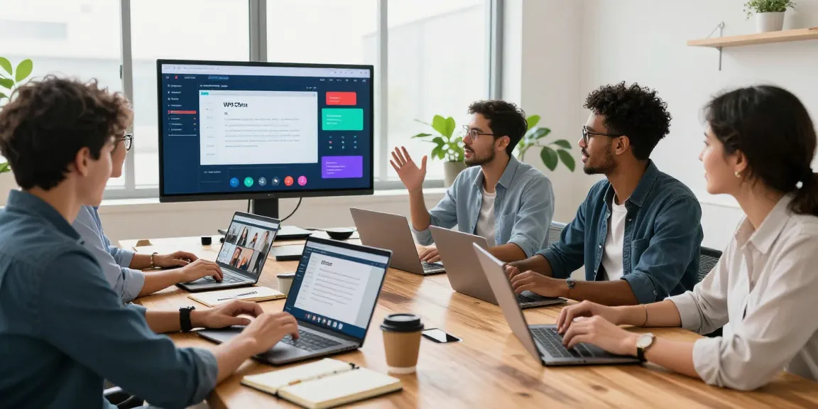 Professionals collaborating in a modern workspace using WPS Official Website tools for productivity.